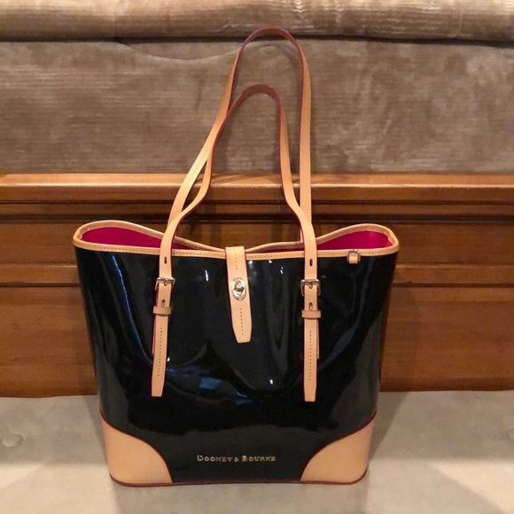 Dooney & Bourke Handbags - Dooney & Bourke Black Patent Leather Tote